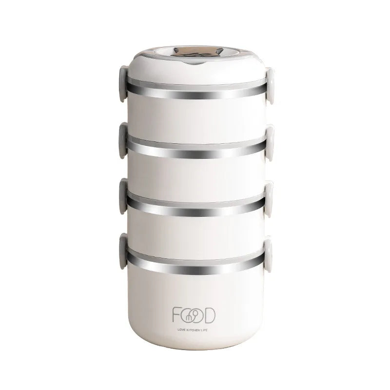 Stainless Steel Lock and Lock Microwave Safe Leakproof Thermos Bento Insulated Food Container Double Layer Children Lunch Box
