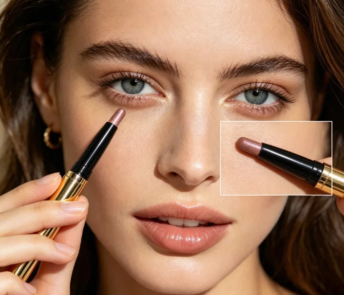 High Pigment Waterproof Eye Shadow Pen Natural Shimmer Eyeshadow Stick Glitter 5g Powder Makeup Pencil Dark Skin Tone Wholesale