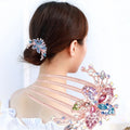 G.T 2022 Factory Price Korean Five Tooth Clust Combs Flower Leaf Bridal Crystal Afro Comb Clip in Hair Bun Hair Accessories