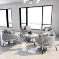 Modern Style Gray Aluminum Garden Rocking Chair Comfortable Outdoor Sectional Sofa Furniture Set