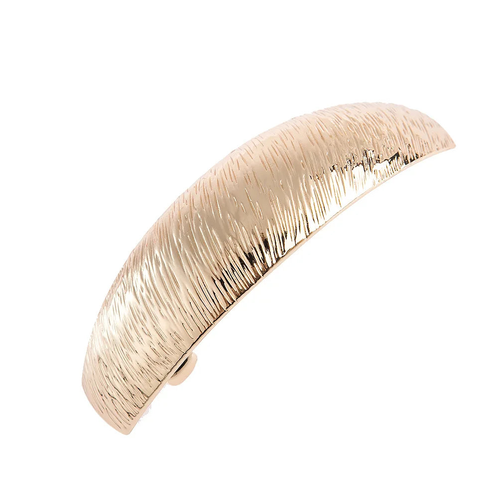 9cm Alloy Fashion European and American Hairpin Women's Hemp Surface Silk Road Curved Gold Spring Clip