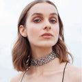 Hot Sale Fashion Openwork Flower Set Diamond Necklace Luxury Collarbone Chain Necklace