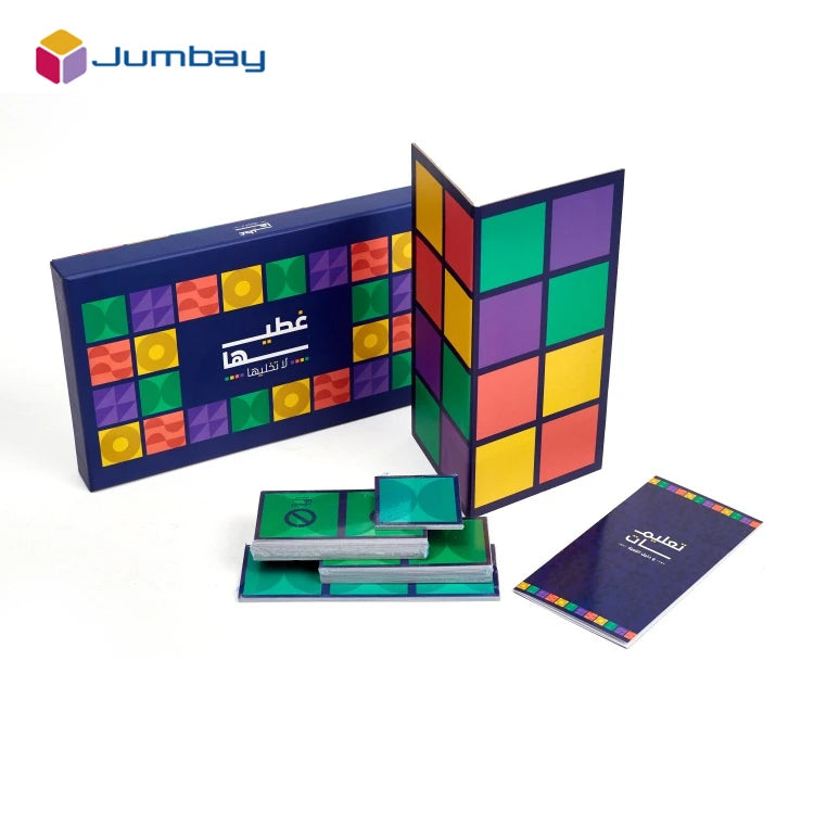 Custom Children's Kids Educational Paper Toys Playing Cards Game Set Cheap Kids Adults Funny Board Games
