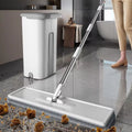 360Â° Rotating Microfiber Flat Mop Hand-Free Narrow Seam Wet-Dry Separated Bucket Replaceable Pads Rectangle Pattern Set