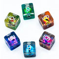 Udixi Plastic RPG Polyhedral Dungeons and Dragons D&d Resin Custom logo Dice Set Demon Eye