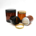 Wholesale 4oz 6oz 8oz 9oz 16oz Amber Round Glass Candle Jars with Aluminium Lids for Crafts
