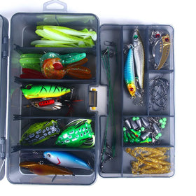 Factory 116PCS Multi Specification Fishing Minnow Popper VIB Soft Bait Fishing Tackle Fishing Lure Set Kit