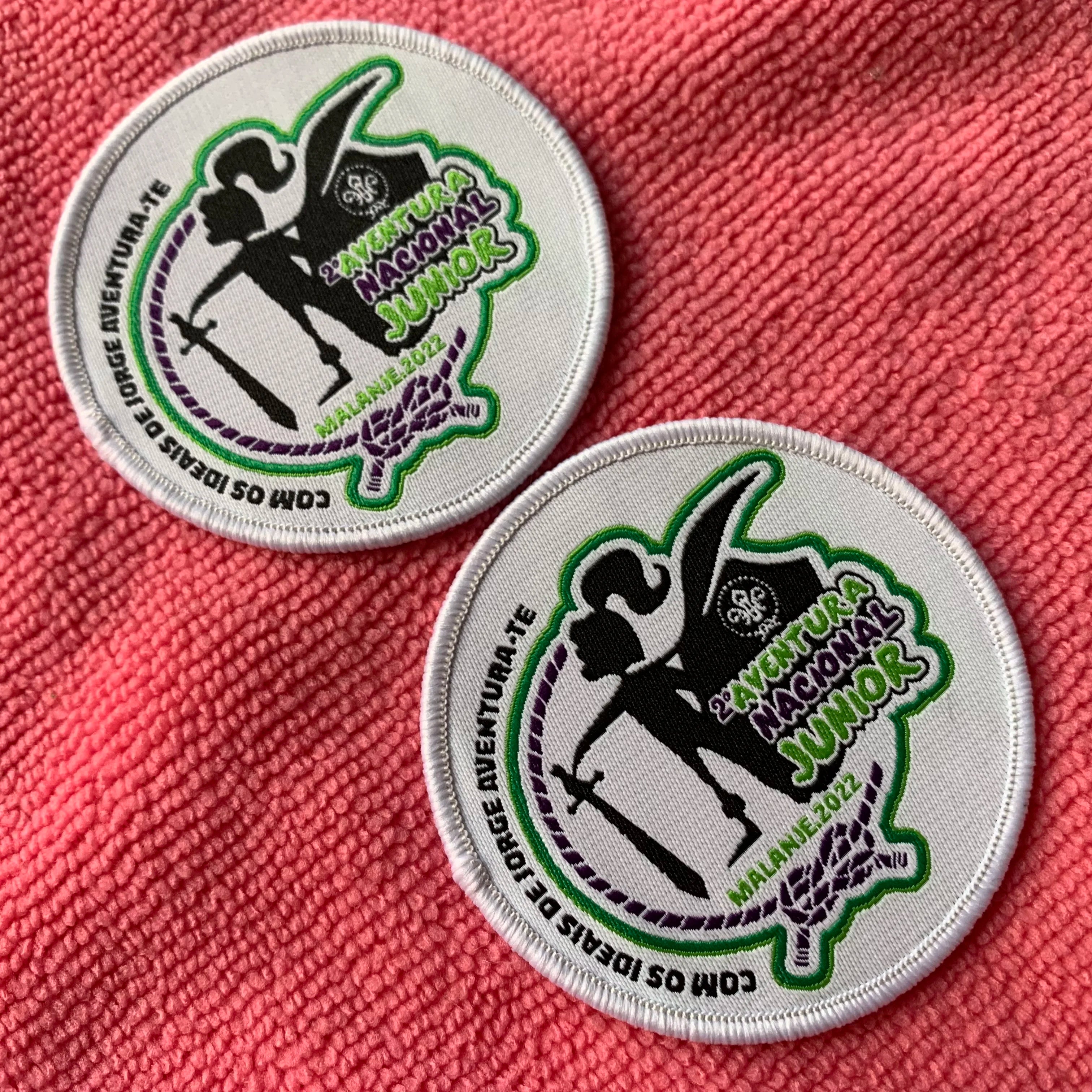 Circle logo Stitching Border Garment Woven Badgenewest Design Weaving logo Clothing Woven Patch