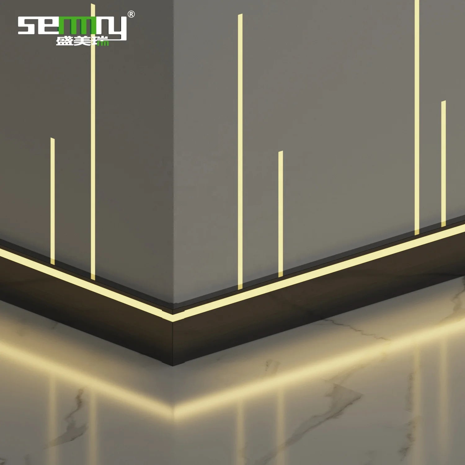 Easy Installation Modern Aluminum Alloy LED Strip Light Skirting Board for Kitchen Decoration Customizable ISO9001 Certified