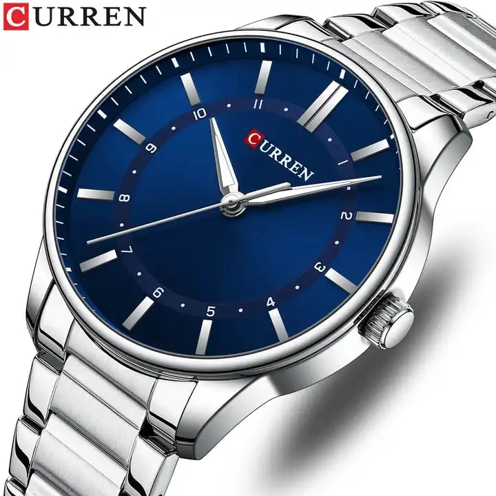 CURREN 8430 Classic Simple Quartz Watch for Men Business Casual Watches Men's Stainless Steel Band Luminous Hands Clock Male