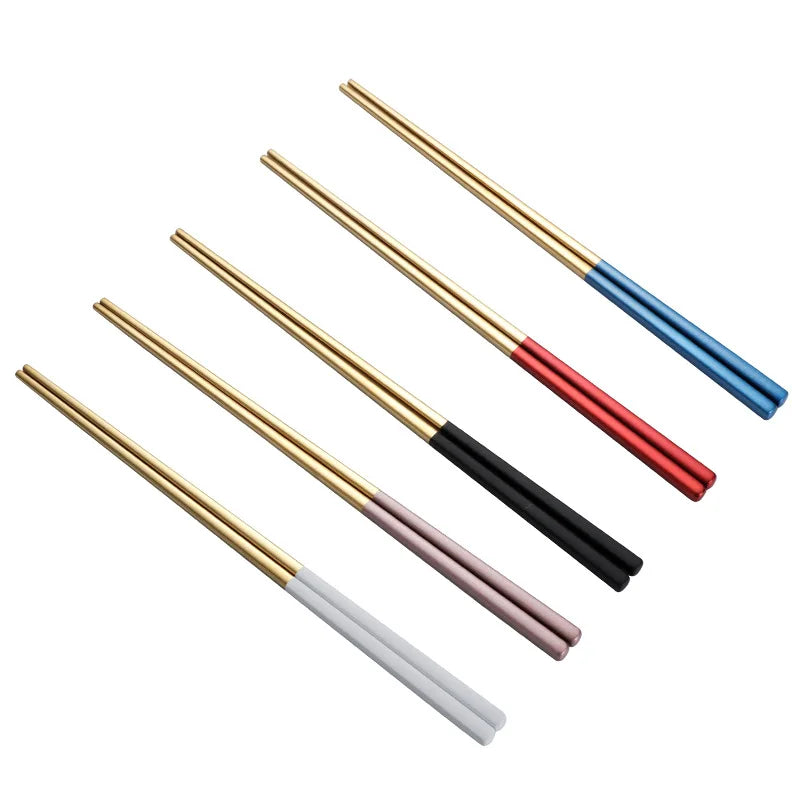 18/10 Food Grade Korean Style Colorful Stainless Steel 304 Titanium Chopsticks