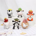 Cheap Mini Owl Fox Animal Set Artificial Succulent Planter Cute Ceramic Flower Pot Multiple Colors Home Office Decor