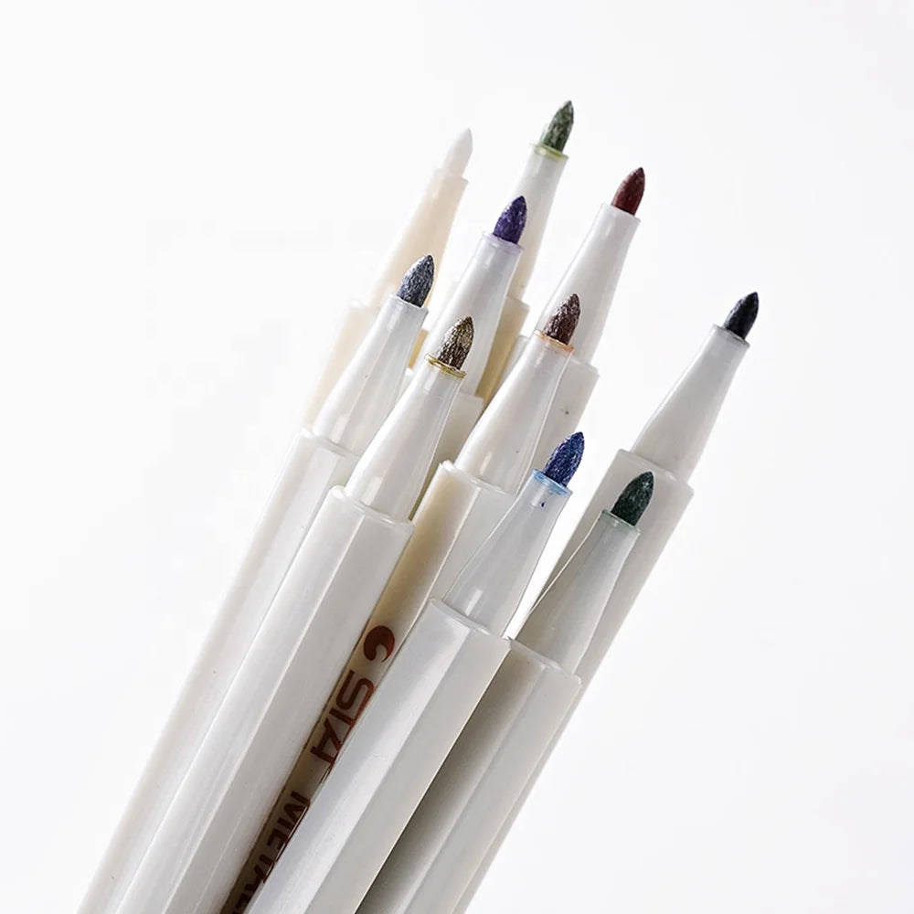 STA 10-Color Highlight Glitter Christmas Decor Water-Based Metallic Art Markers Fine Tip Vivid and Vibrant Ink Colors