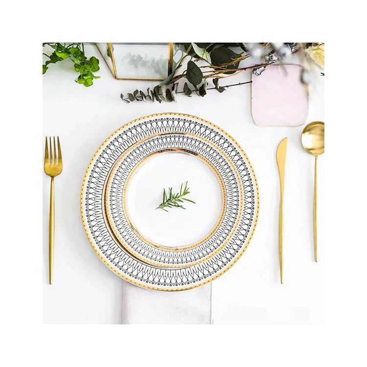 European Western Tableware Restaurant Plates Dishes 8inch 10inch Banquet Wedding British Ceramic Plate