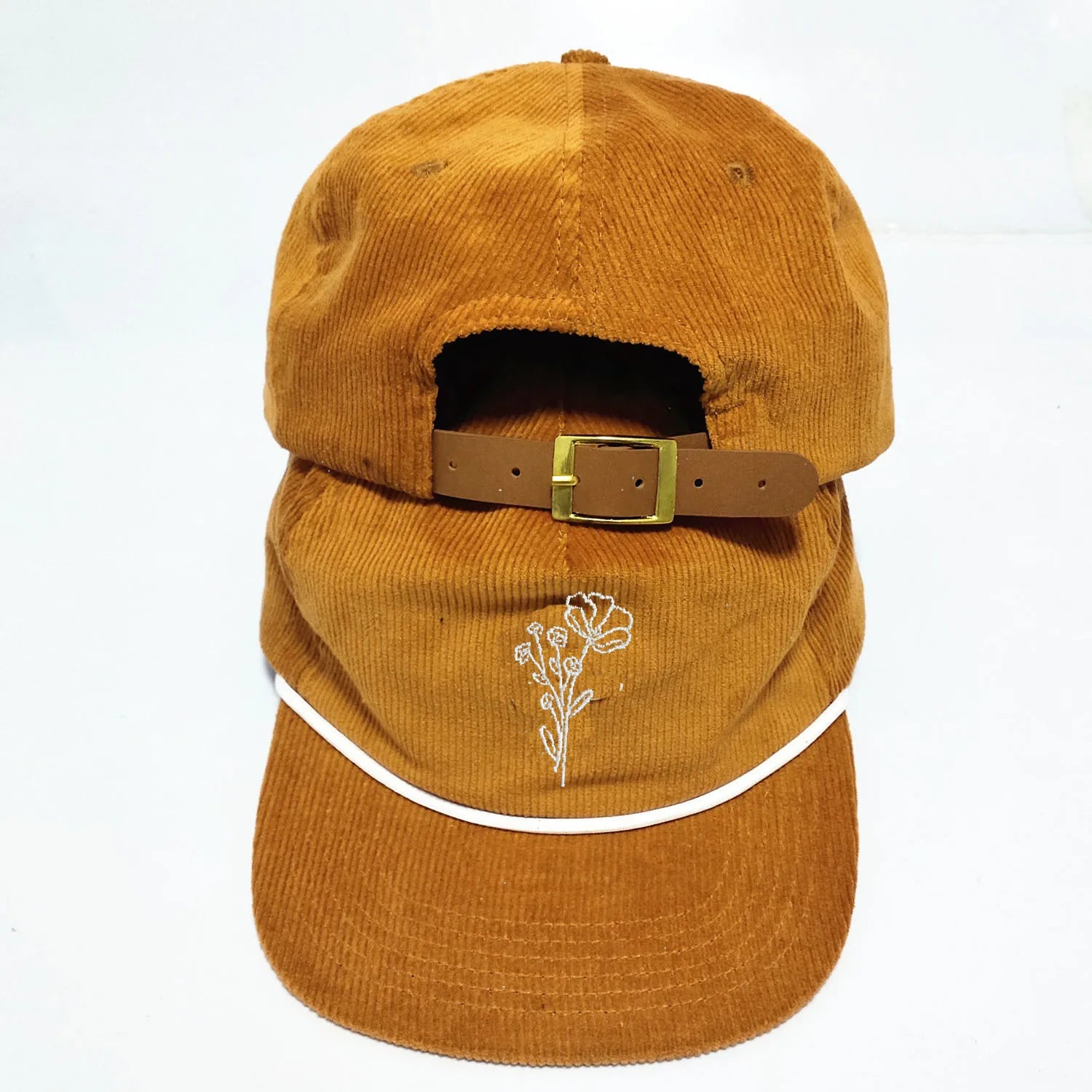 Unstructured Corduroy 5 Panel Snapback Caps and Hats Custom Embroidery logo Snapback Cap With String Rope