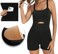 Black Nylon Outdoor Quick-drying High-stretch Breathable Jumpsuit Women's Suspender Sports Yoga Jumpsuit Summer Back Pocket