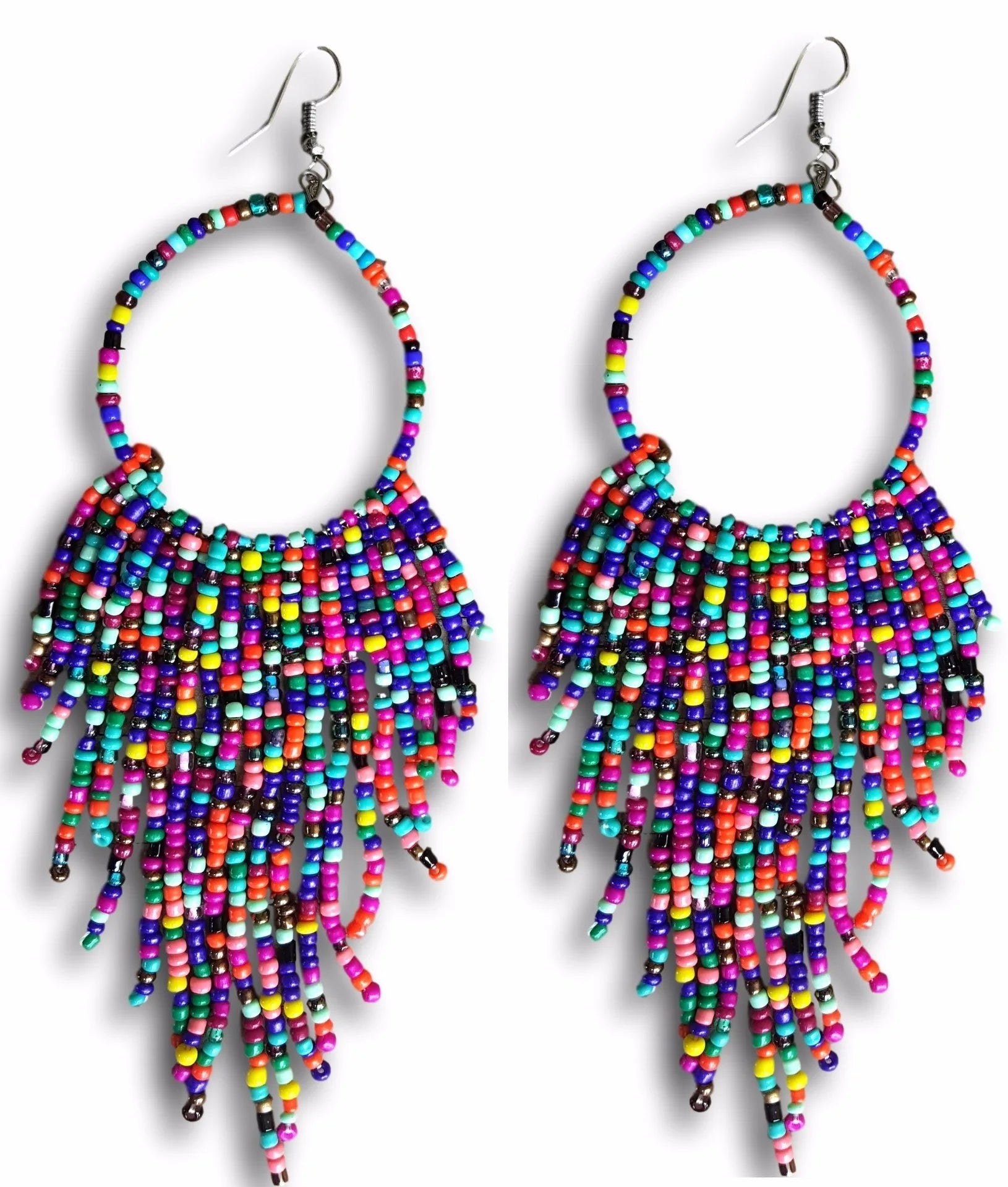 2025 Crystal Fashion cheap 24k gold extra large hoop earring seed beaded stud earrings