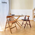 Modern Saddle Leather Convertible Dining Chairs Removable Cover Home Furniture Bamboo Folding Design Home Bar Warehouse