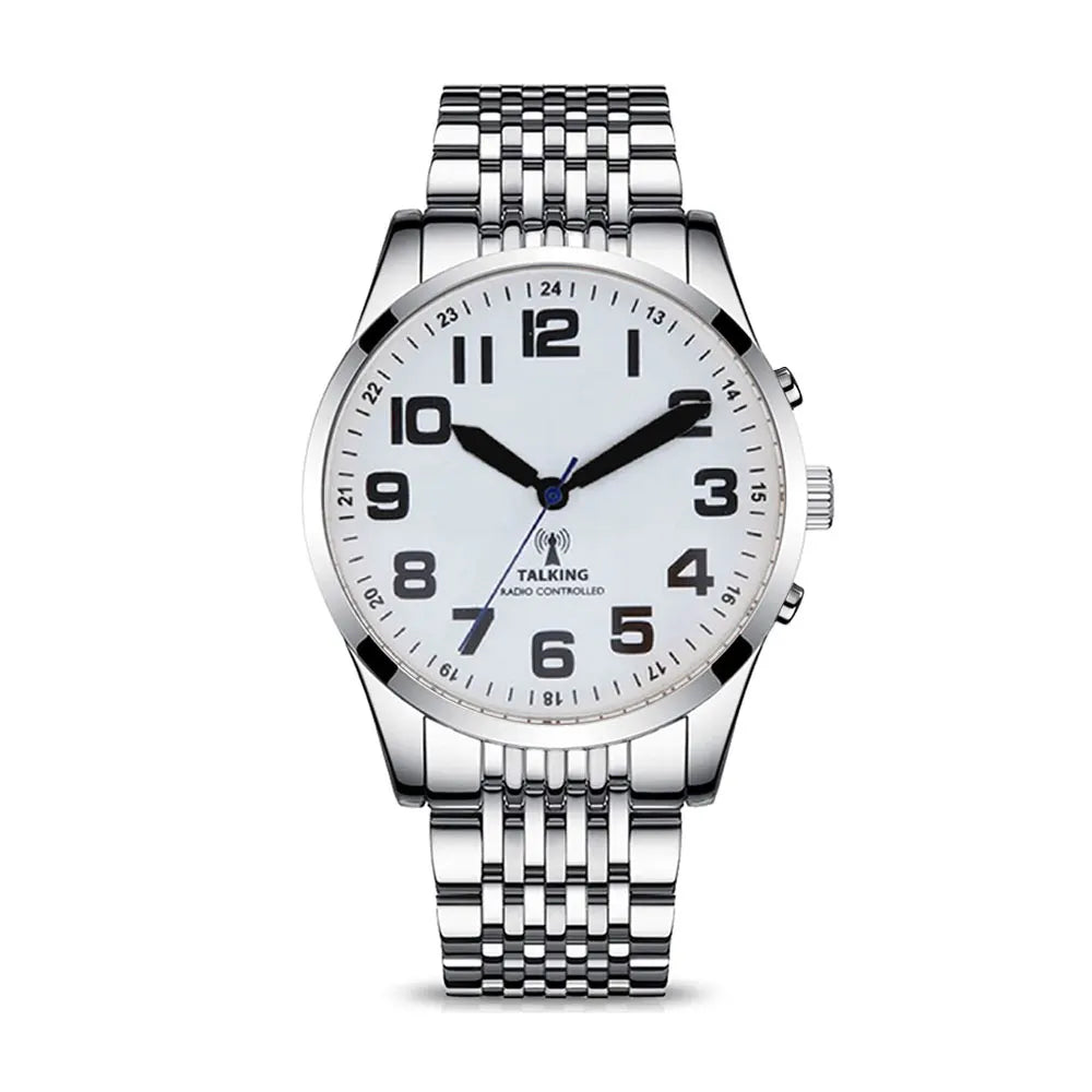XL Mens Radio Controlled Talking Watch With 3 or 2 Buttons for Visually Impaired Elderly or Blind
