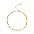 Hot Sale Pure 14K Solid Gold Bracelet Paper Clip Chain Link Bracelet Custom Necklace 585 Real Gold Fine Jewelry