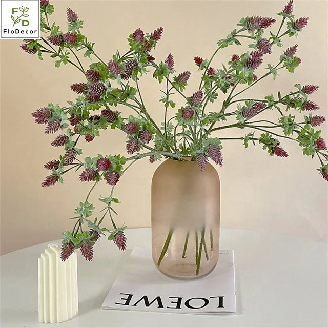 High Quality PVC Artificial Decorative Eryngo with Berries 11 Heads for Christmas Graduation Mother's Day Easter Decorations