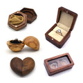 Wedding Walnut Wooden Jewelry Ring Box for Gift