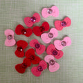 Pink Red Bow Resin Charms with Shiny Rhinestone Inlay Flatback Design for Shoes Buckle Phone Decor DIY Craft Accessories