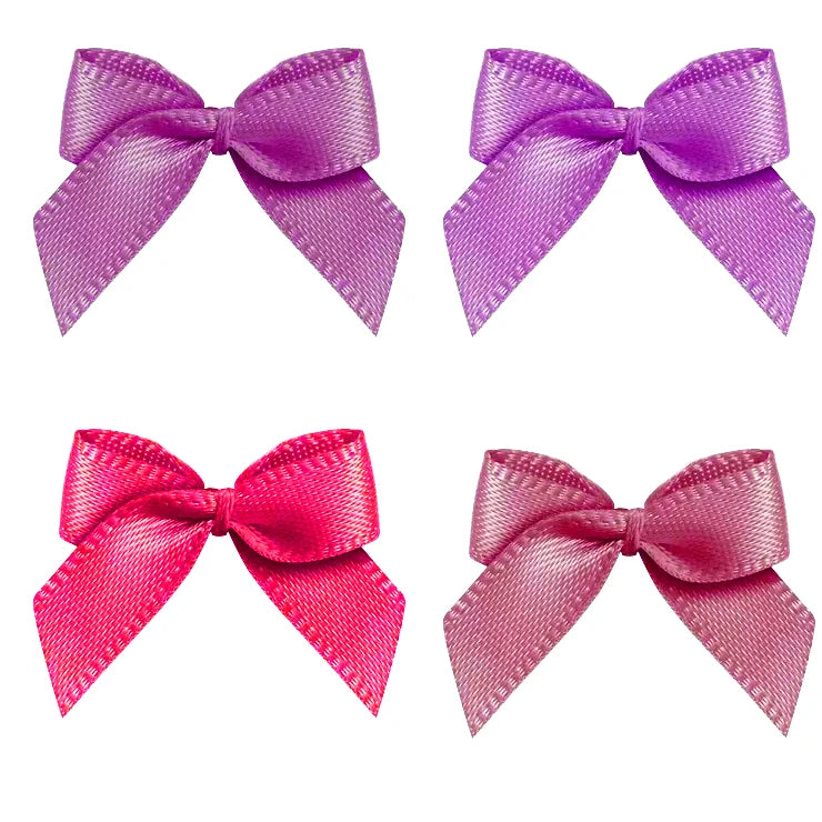 Small Premade Satin Ribbon Bow for Garment Decoration 100% Polyester Single Face Special Design for Underwear