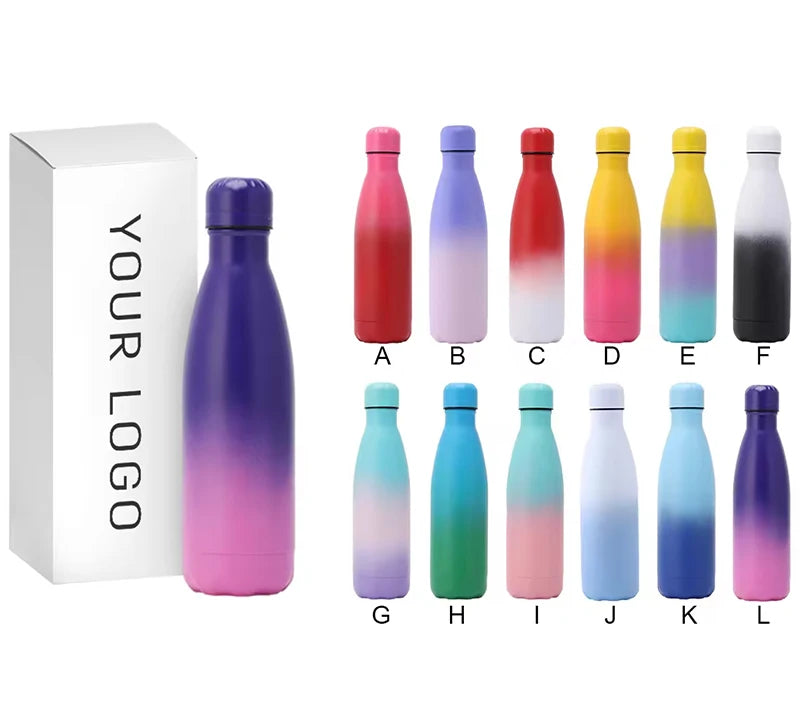 Custom logo 500ml 750ml Outdoor Sport Thermo Vacuum Flask Bottle Custom Stainless Steel Colorful Water Bottle