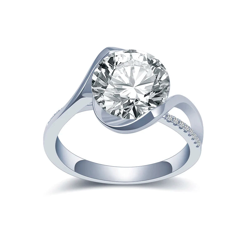 Customized Jewelry MSR-1438 18K Gold 2.7ct D VS1 Round Shape IGI Lab Created Diamond Ring
