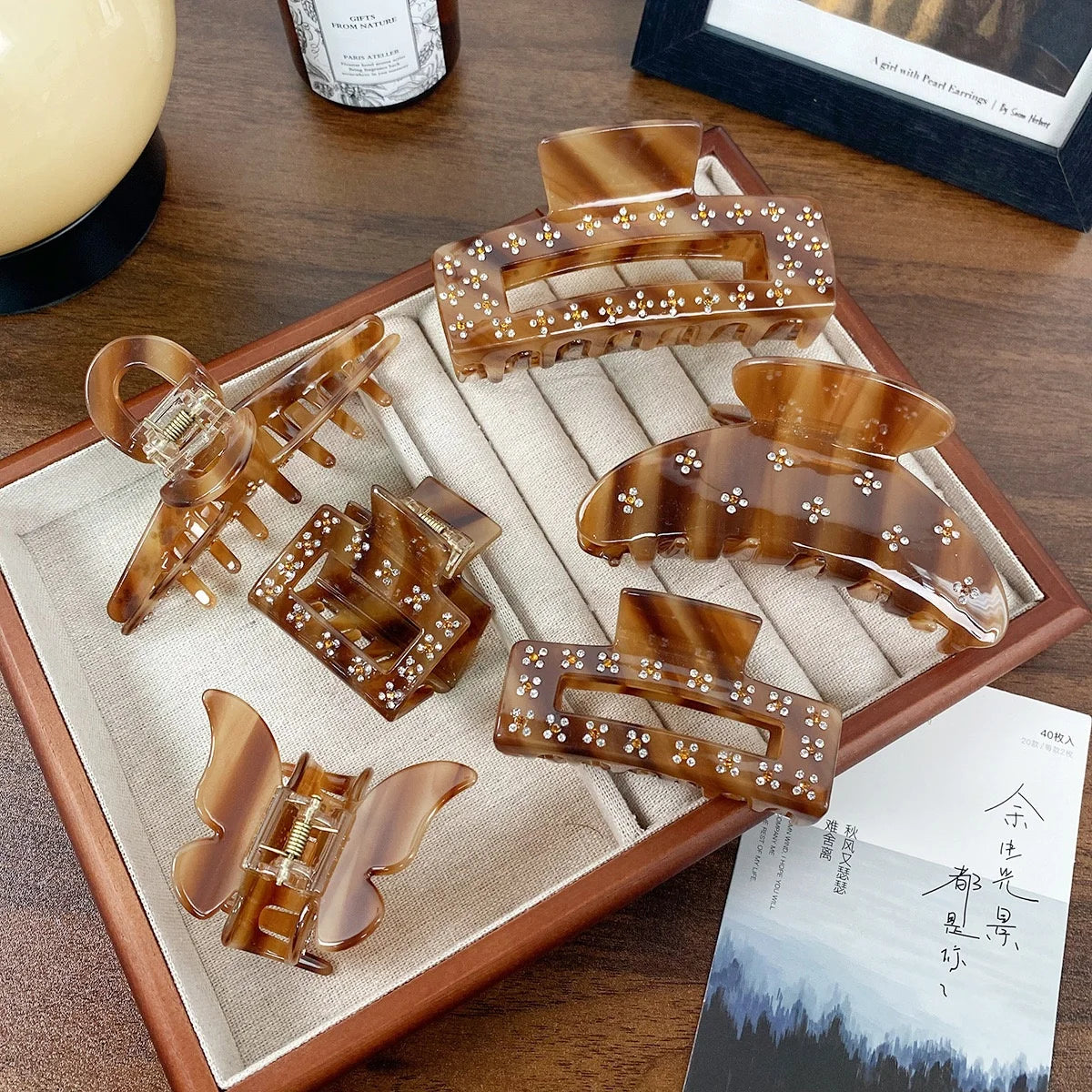 PDANY Wholesale Vintage Large Colourful Eco Friendly Cellulose Acetate Hair Claw Clips Classic Cute Acetate Claw Clips for Women