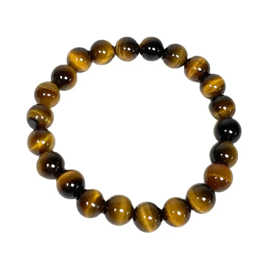 Hot Sale New Trend Wholesale Fashion Jewelry 100% Natural Gemstone Smooth Yellow Tigereye 6mm Round Bead Bracelet 7inches