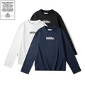 Men Clothing Cotton Top Long Sleeve T-Shirt Spring Autumn New Semi-High Collar Printed Casual Crew Neck Heavyweight Hot Supplier