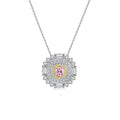 Luxury Fine Jewelry Flower Shape Pendant 925 Sterling Silver Gemstone Necklace For Women