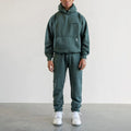 Top Show Custom Logo Cotton Vintage Elasticated Zip Pockets Washed Unisex Distressed Jogger Tracksuit Mens Sweatsuits