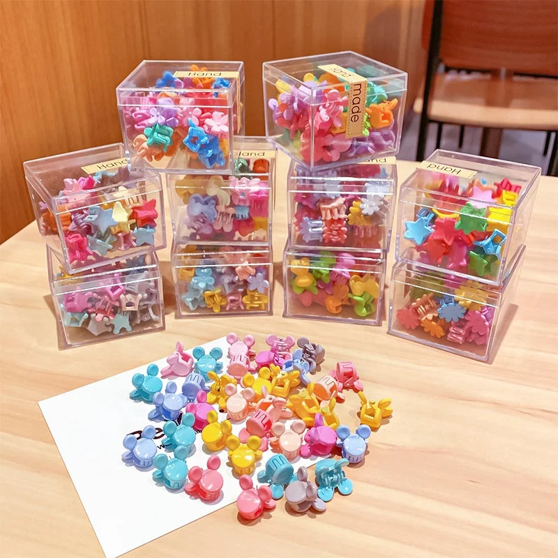 Box Hot Sale Stock Candy Color Hair Clip Kids Fashional Small Crown Hair Claws for Girls Dressing Decoration