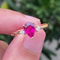 Jewelry Senior Design 2022 New 18K Gold Natural Red Tourmaline With Diamond Ladies Wedding and Engagement Ring