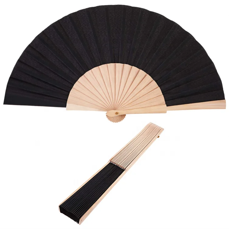 FAREA White Paper Hand HeldFan Wood Paper Folding Fans for Wedding Fans Dancing Party DIY Craft Fan