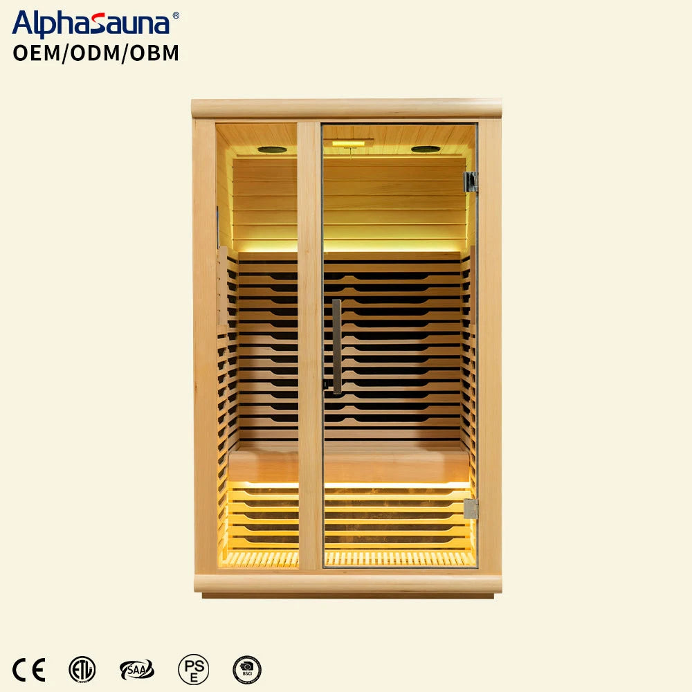 Modern Electric Solid Wood Canadian Hemlock 2-3 Persons Infrared Steam Sauna Room Factory Dropshipping