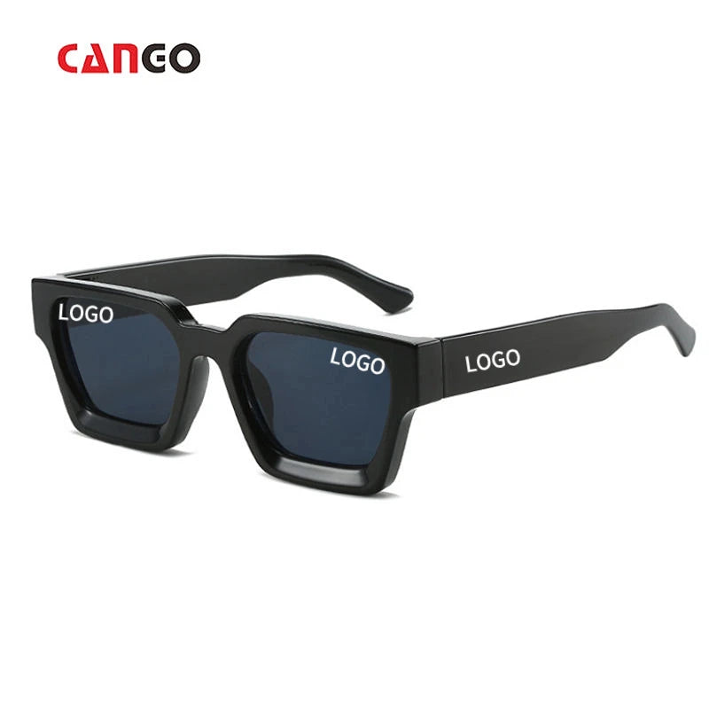 CANGO Glasses Sunglasses From China Unique OEM Custom New Fashion Glasses Sun Shades Square Thick Frame Mens Eyewear 2024