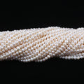 4mm White Potato Freshwater Pearls 16 Inch a Grade