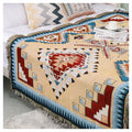 Geometric Large 130*160cm Custom Cotton Blended Macrame Morocan Woven Four Seasons Beach Camping Mat Outdoor Picnic Blanket