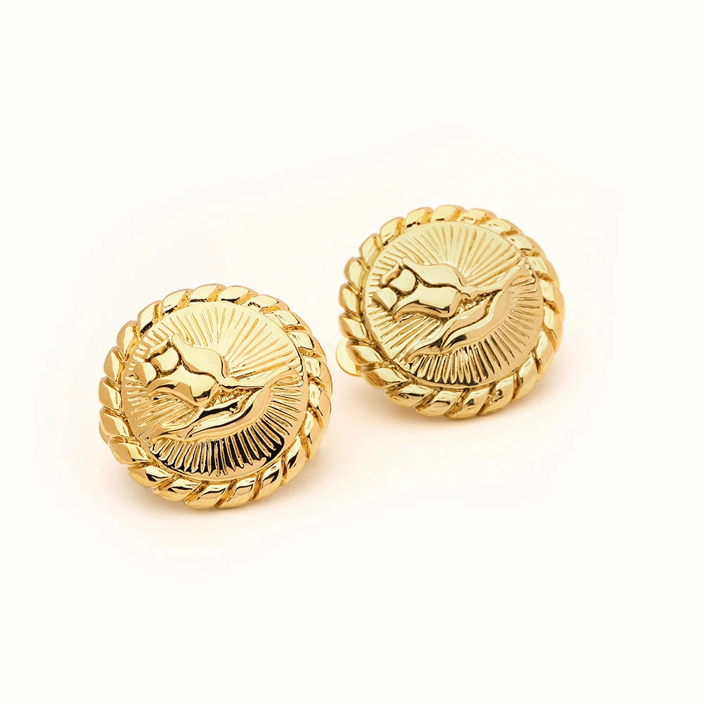 Luxury Women's Gold Plated Brass Earrings Sets New Collection Weaving Design Studs With Pearl and Diamond for Wedding