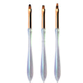 Hot Sale Transparent Acrylic Handle Nylon Hair Luxury Professional 3Pcs Ombre UV Gel Flat Oval Crimped Nail Art Brush Sets