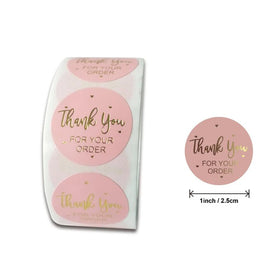 Thank You Stickers 1inch Floral Adhesive Waterproof Eco-friendly Photo Frame Craft Packaging Labels