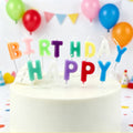 New Design13 Ct Pastel Rainbow Happy Birthday Letter Candles Picks Alphabet Cake Topper Candles for Party & Treats