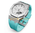 Gmas2100 Stainless Steel Watch Case with Rubber Strap Silicone Band Bezel Modification Replacement for GMA-S2100