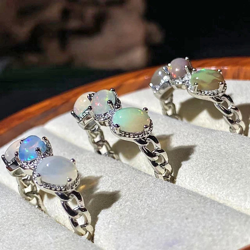 Wholesale Opal Ring Crystal Jewelry Crystal Stone Ring Gift Healing Jewelry Decoration