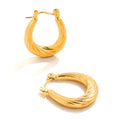Ins Hypoallergenic Jewelry Earrings OEM Tarnish Free Stainless Steel 18k Gold Plated Thick Stud Earrings Hoop Earrings for Women