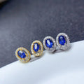 New Design Fashion 925 Sterling Silver Gold Plated Free Shipping Natural Sapphire Women Earrings
